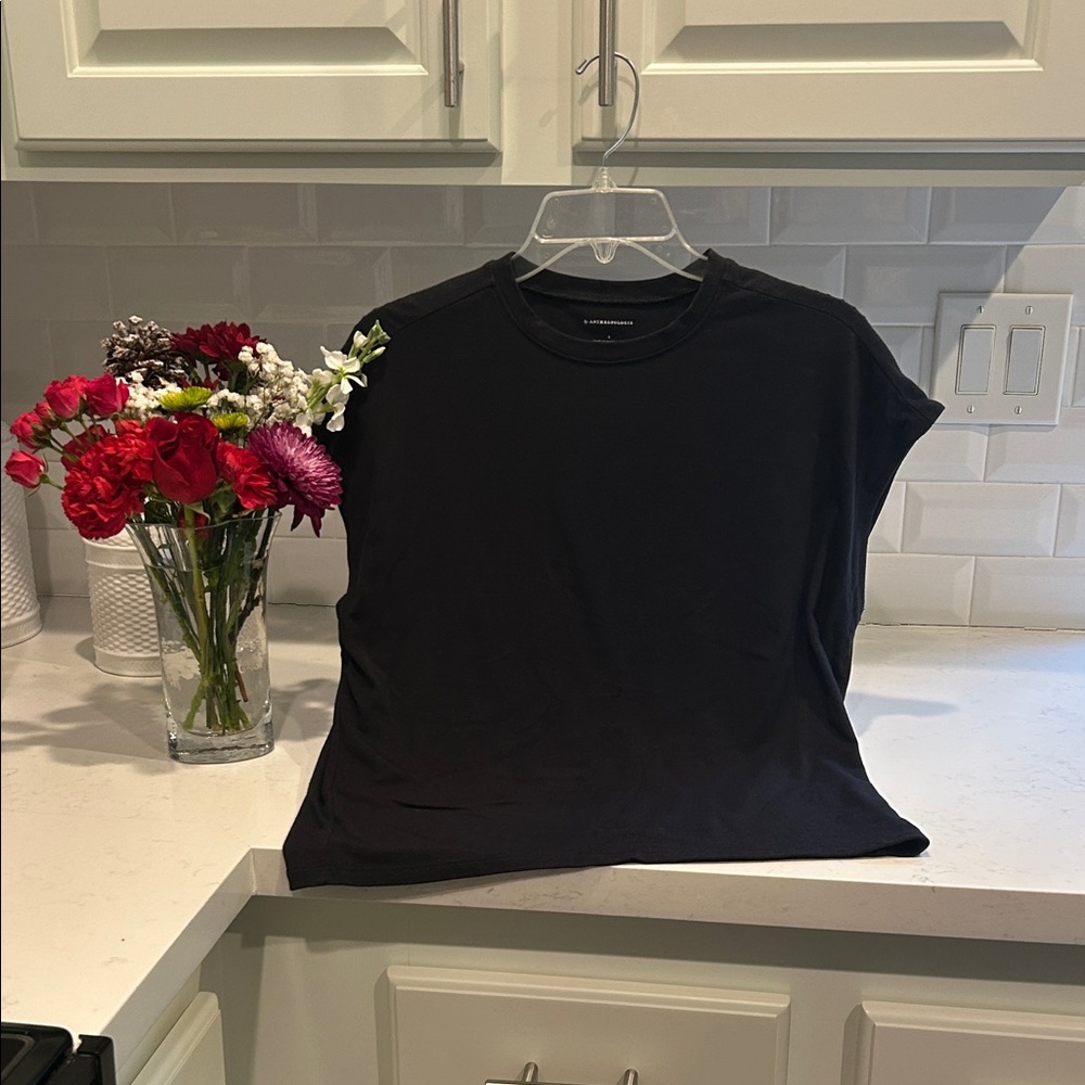 Anthropologie Black V-Neck Tee